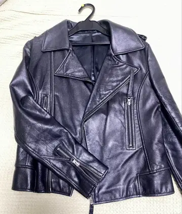 유럽 구제 의류 천연 가죽 라이더 자켓 블랙