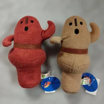 하니와 사람형 봉제 인형 탄 브라운 2개 세트