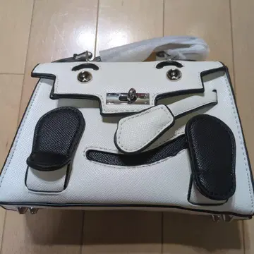 유니크 디자인 숄더백 화이트