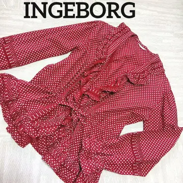 INGEBORG 잉게보그 가디건 겉옷 레드 도트 프릴