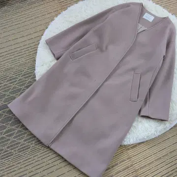 BAYFLOW 핑크 베이지 노카라 롱 코트 미사용