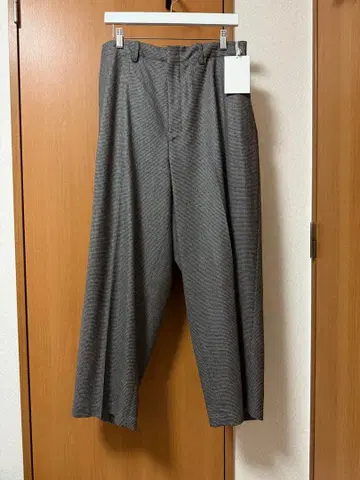 CTHY 사이즈 3 브라운 플란넬 울 와이드 팬츠 건 클럽 체크