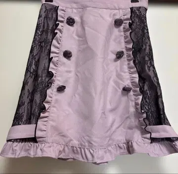 LIZLISA 옅은 핑크 레이스 플레어 스커트