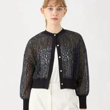 Ballsey 튤 자수 가디건 투모로우랜드 레이스