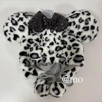 디즈니 팬캡 레오파드 무늬 미니 화이트