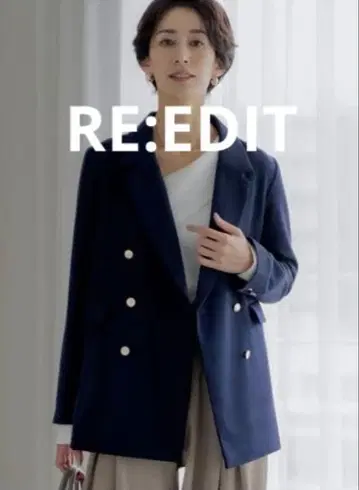 RE:EDIT 리디 골드 버튼 블레이저 자켓 #네이비