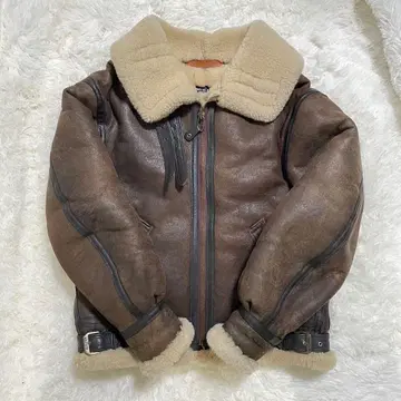 AVREX USA 플라이트 자켓 브라운 무스탕 자켓 38