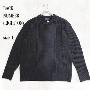 BACK NUMBER (right on) 블랙 니트 스웨터 L 남성용