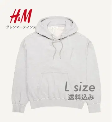 H&M 글렌 마틴스 자수 디테일 맨투맨 후드티