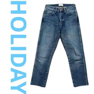 새상품급 HOLIDAY 홀리데이 팬츠 청바지 스트레이트 데님 데미지 가공