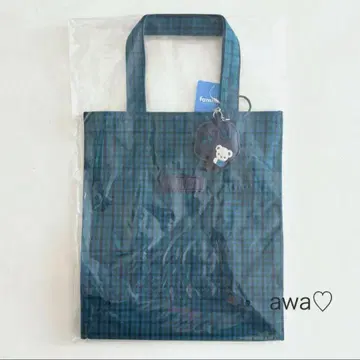 새상품 미개봉 대형 파랑 체크 토트백