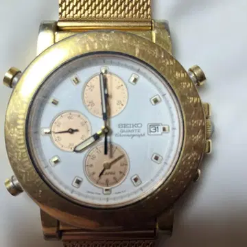 SEIKO 쿼츠 크로노그래프 손목시계 골드