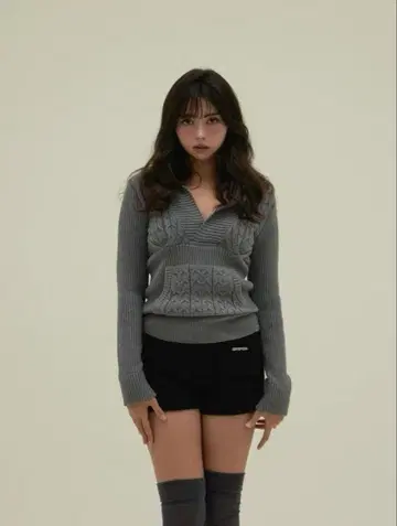 andmary Taylor hoodie knit tops gray