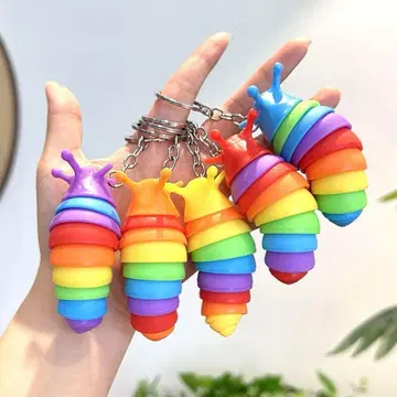 [ 5색 세트 ] 레인보우 민달팽이 키링 애벌레 애벌레 애벌레 컬러풀