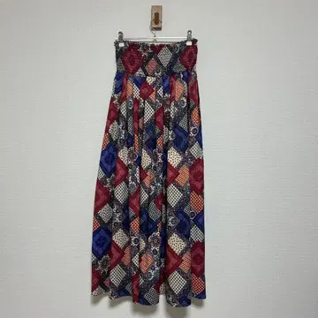 인 더 마켓 반다나 패턴 롱 스커트