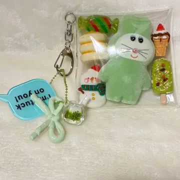 가챠 파우치 크리스마스 그린