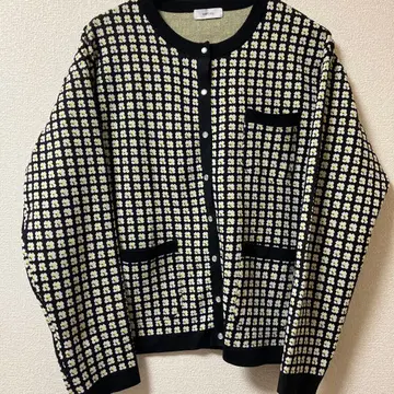 [ SHIPS any ] 자카드 크루넥 가디건