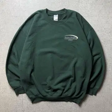 90s 맨투맨 원포인트 자수 오하이오 아메카지 스트릿 그린 XL