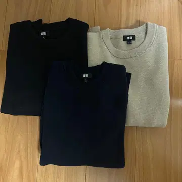 UNIQLO 워셔블 밀라노 리브 크루넥 스웨터 S 사이즈 3색 세트