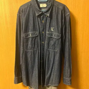 90s 캘빈클라인 청바지 데님 셔츠 Calvin Klein 네이비 컬러