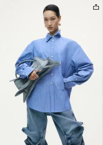 글렌 마틴스 H&M 포플린 셔츠 GLENN MARTENS M 사이즈