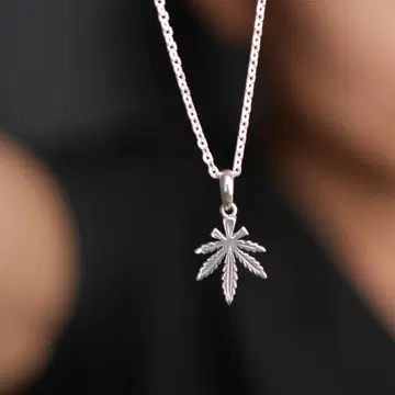 마리화나 목걸이 실버 925 실버 목걸이 남성용 여성용