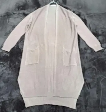 HangHang 면100% 롱 가디건 라이트 핑크 니트