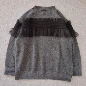 Ezick Around frill tulle 튤 프릴 니트