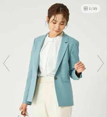 라이트 블루 테일러드 자켓 & 팬츠 세트