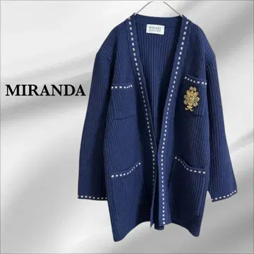 [밀라노] 가디건/겉옷 울/모 [F] 블루 자수 루즈핏 롱