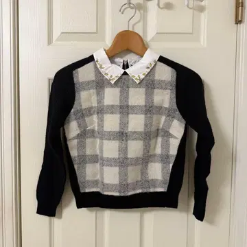 [새상품] 아푸와이저 리셰 체크 무늬 니트 스웨터