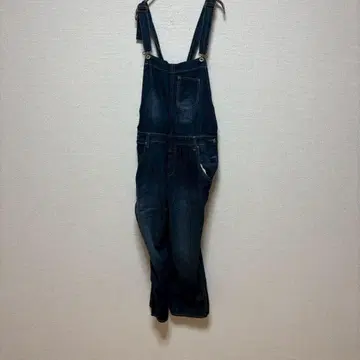 데님 오버롤 팬츠 네이비 심플