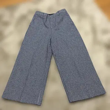 INDIVI 네이비 컬러 체크 무늬 36