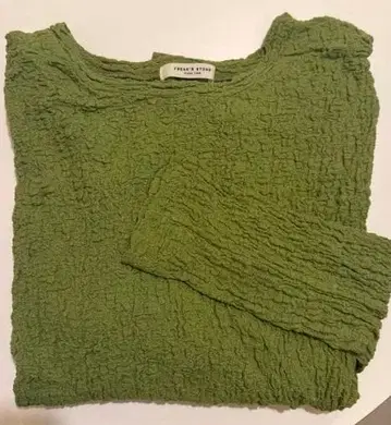 올리브 그린 오부 소매 튜닉