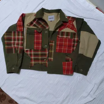 아비렉스, 체크 리메이크 숏 셔츠, 올리브