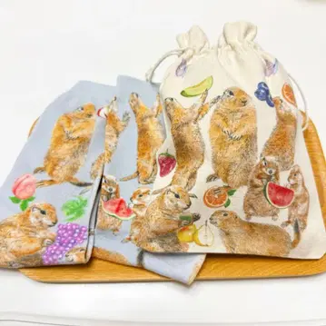 [오리지널] 프레리도그 과일 패턴 복조리 & 양말