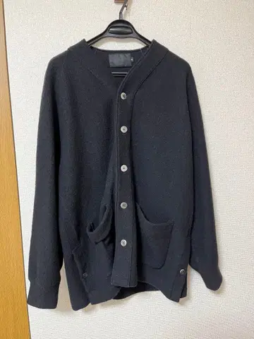 울 가디건 블랙