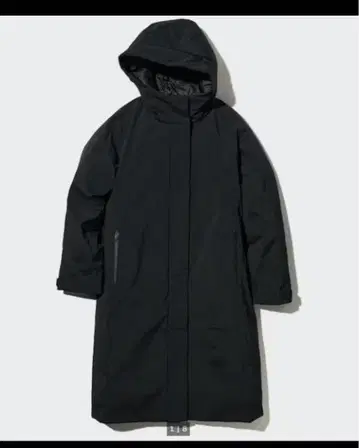 UNIQLO 울트라 웜 하이브리드 다운 롱 코트 XL 블랙