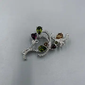 21 스와로브스키 엘레강트 꽃 모티브 브로치