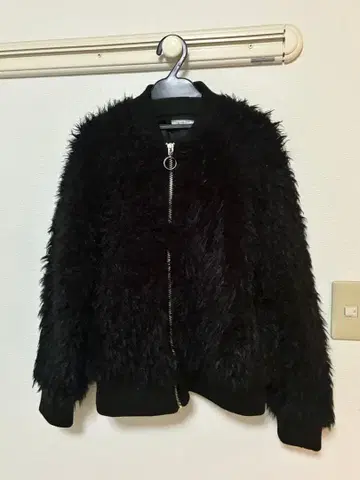 EGOIST 보아 블루종 블랙 자켓 컬 인조 모피 블루종