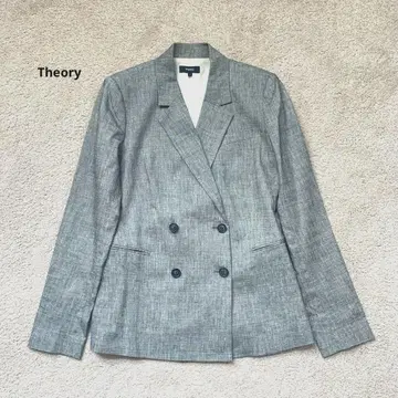 띠어리 자켓 더블 그레이 린넨혼 2