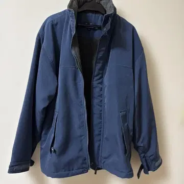 네이비 지퍼 달린 캐주얼 자켓