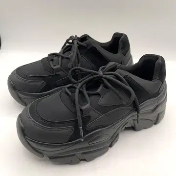 51008 이볼 경량 통굽 레이스업 스니커즈 22~22.5cm 블랙