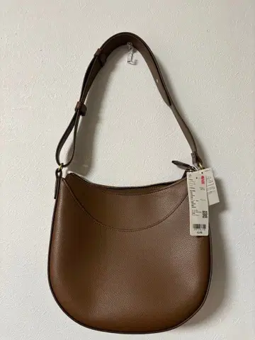 택 포함 새상품 유니클로 UNIQLO 레더 터치 원 핸들 백 브라운