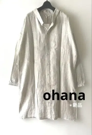 [ ohana ] 새상품 린넨 100% 노카라 원피스