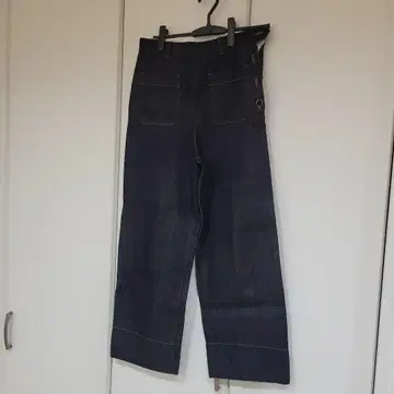 유나이티드 애로우즈 다크 데님 와이드 레그 팬츠