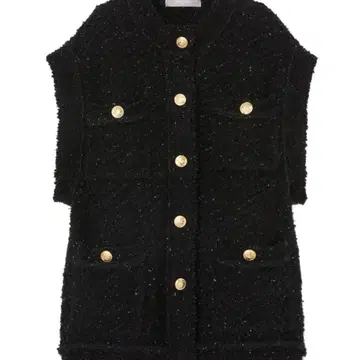 COCO DEAL 트위드 롱 니트 베스트