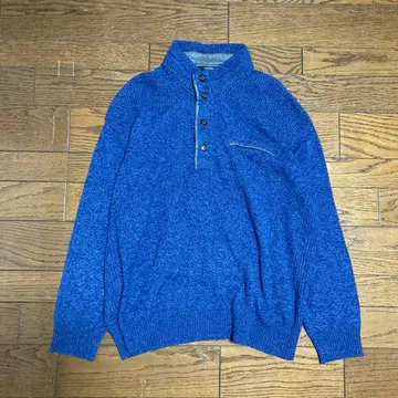 INTERMEZZO 파랑 니트 스웨터 하프 지퍼