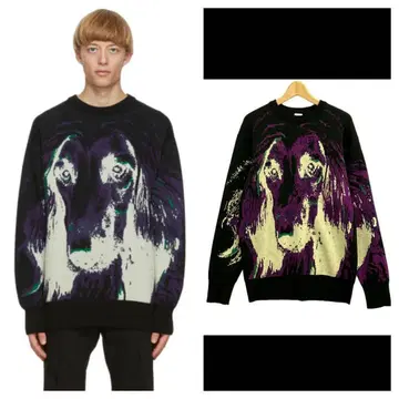 폴스미스 블랙 보라색 패턴 니트 스웨터 개성 구제 의류 남성용 여성용