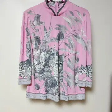 이타리야 꽃과 레오파드 프린트 긴팔 셔츠